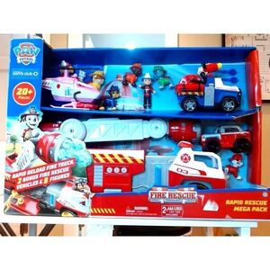PAW PATROL RAPID RESCUE MEGA PACK - FIRE RESCUE 20+ PIECES, BRAND NEW IN BOX